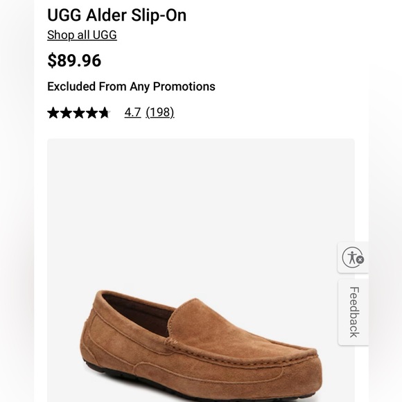 UGG slip-on suede loafers, size 8 - Picture 9 of 10